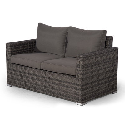 Villani 142cm Wide Rectangle Patio Sofa with Cushions