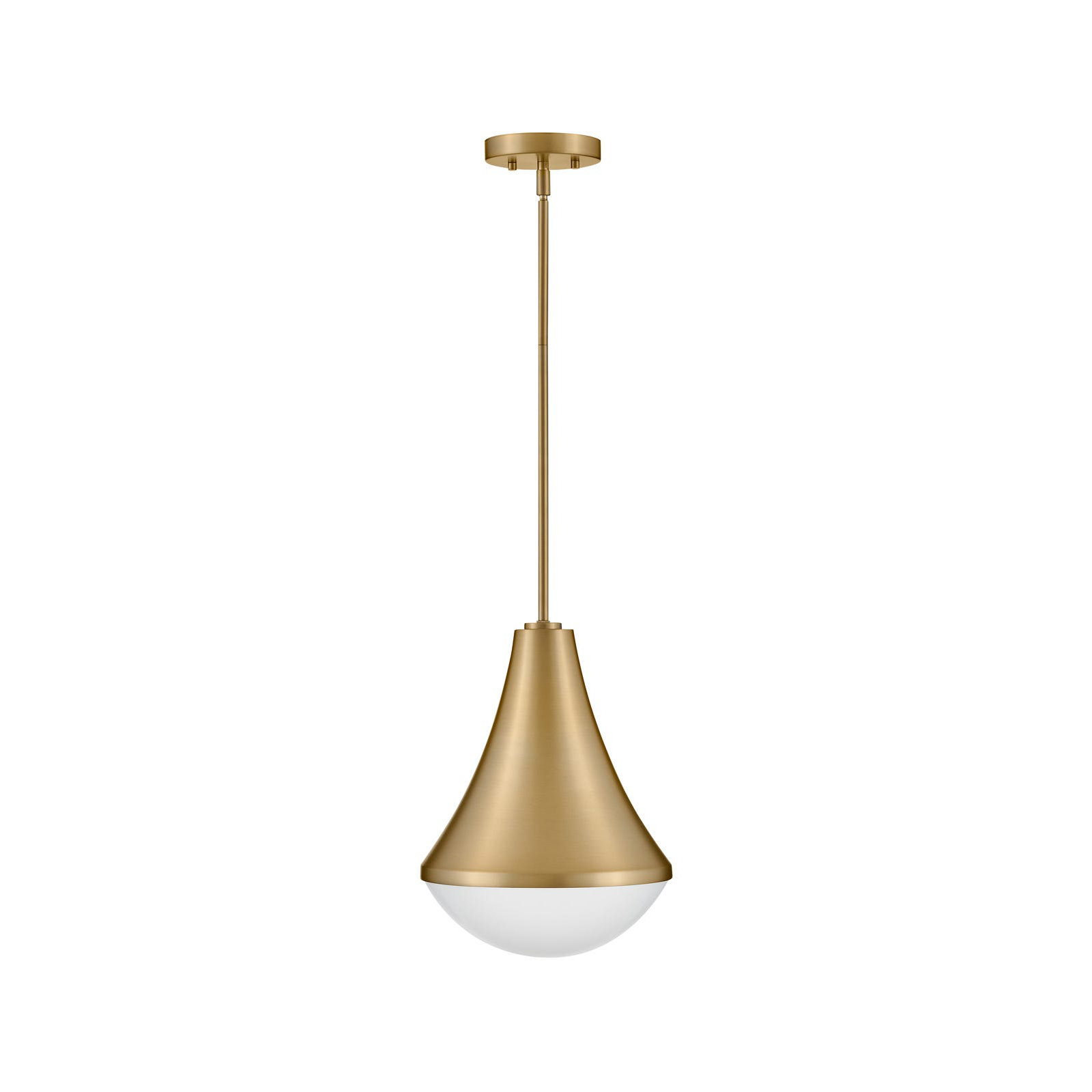 Candace Single Light Steel Pendant, Lacquered Brass