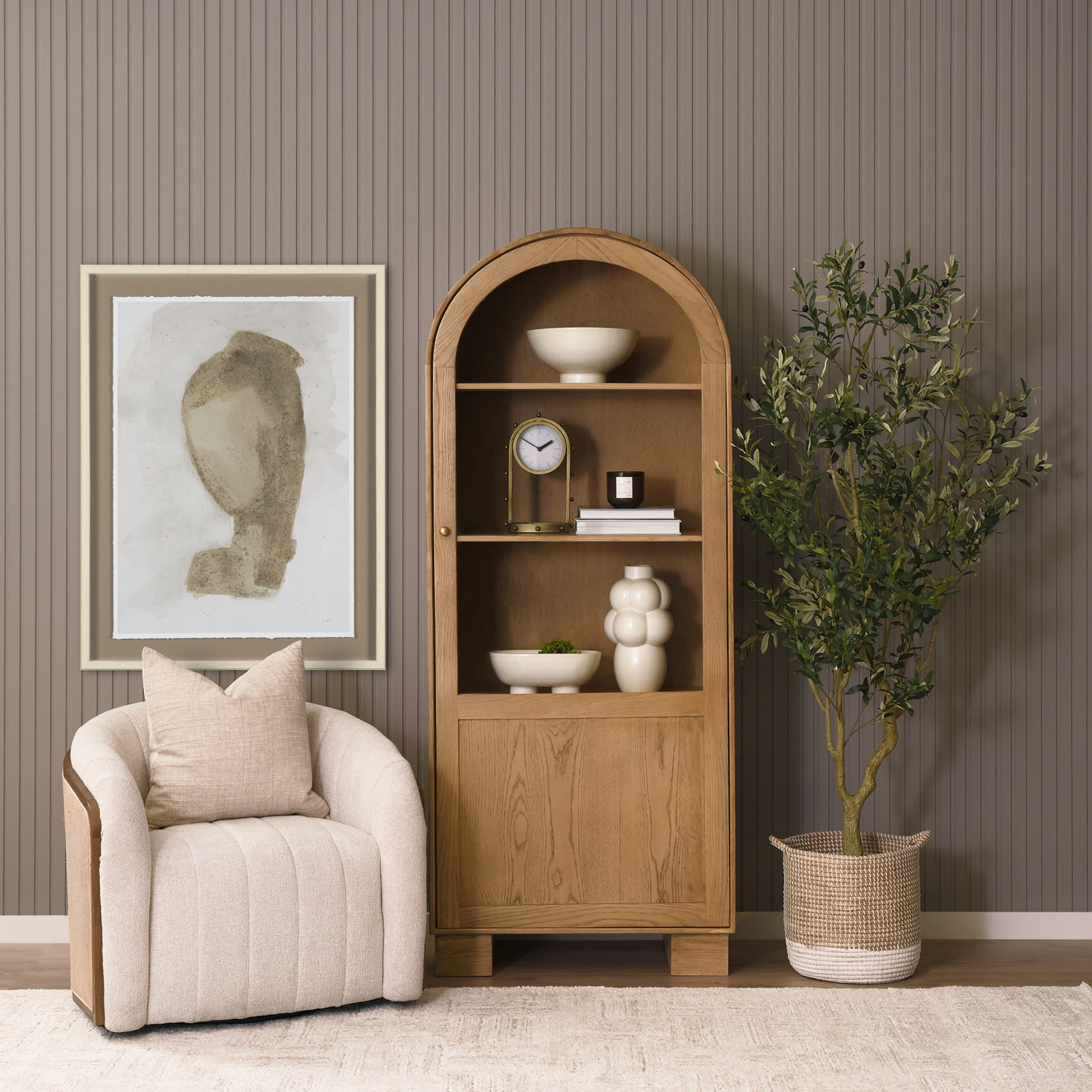 Solid Oak Accent Cabinet