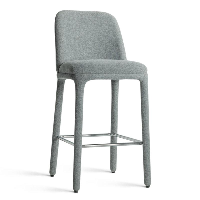 Ensemble de 4 tabourets de comptoir 25 "en tissu entièrement rembourrés (ensemble de 4), Blue