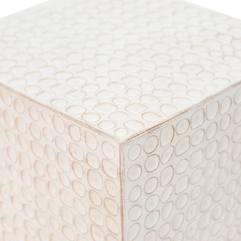 Table d'appoint cubique chic et polyvalente pour les espaces intérieurs élégants, Blanc