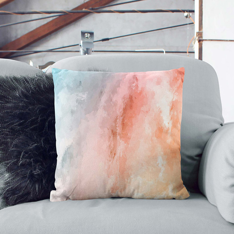 Inspiration from the Clouds Cushion with Filling, 40cm H x 40cm W x 15cm D, White
