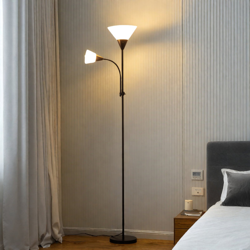 71.3'' Tochiere Floor Lamp with 2-Light for Living Room, Black