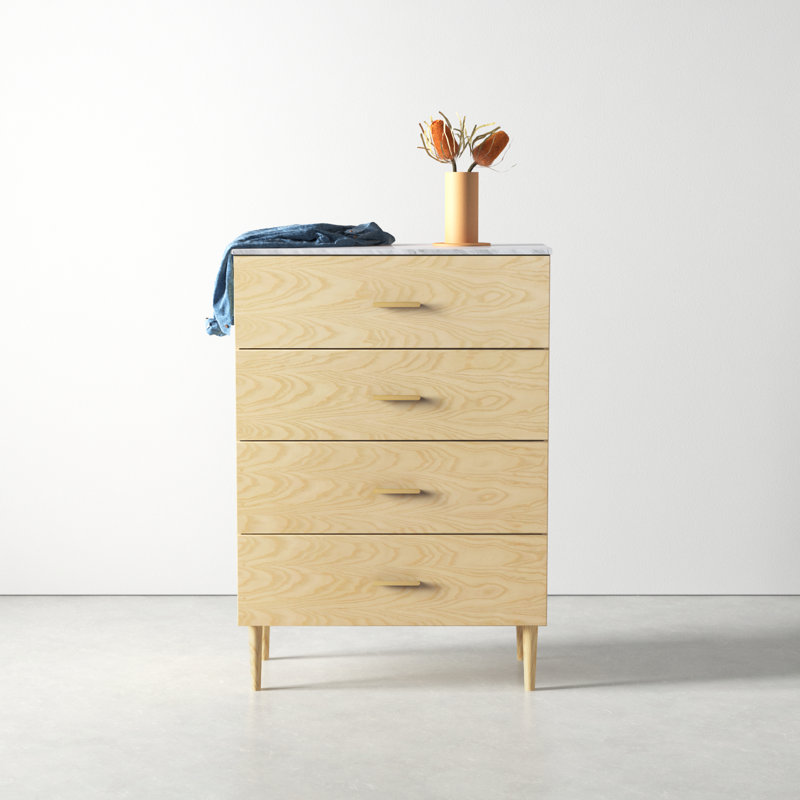 Dondi 4 Drawer 36" W Chest, Natural Ash