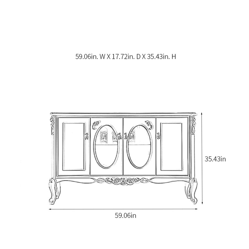 Retro Light Luxury Sideboard Cabinet