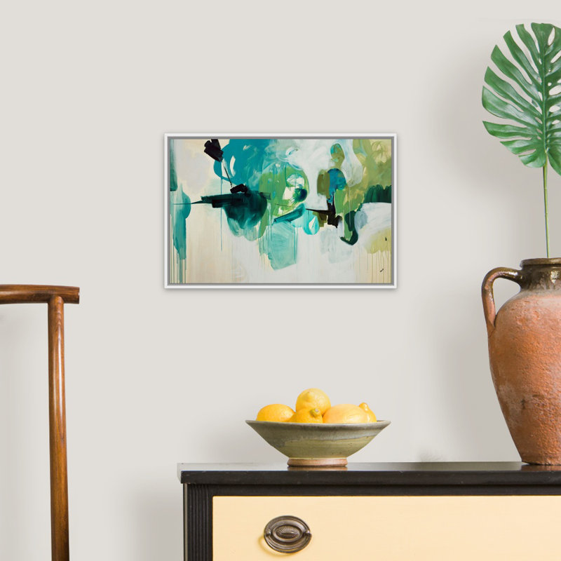 " Awash with Life " by Kari Taylor Painting, H 14 po x l 20 po x P 1,75 po, Cadre flottant blanc
