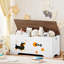 Banc de rangement pour jouets 39,4 po, organisateur de boîte à jouets avec motif chiot, coffre de rangement en bois, banc à chaussures avec 2 charnières de sécurité, style maison de campagne, L 39,4 po x l 15,7 po x H 19,5 po, pour entrée, chambre à coucher, salon