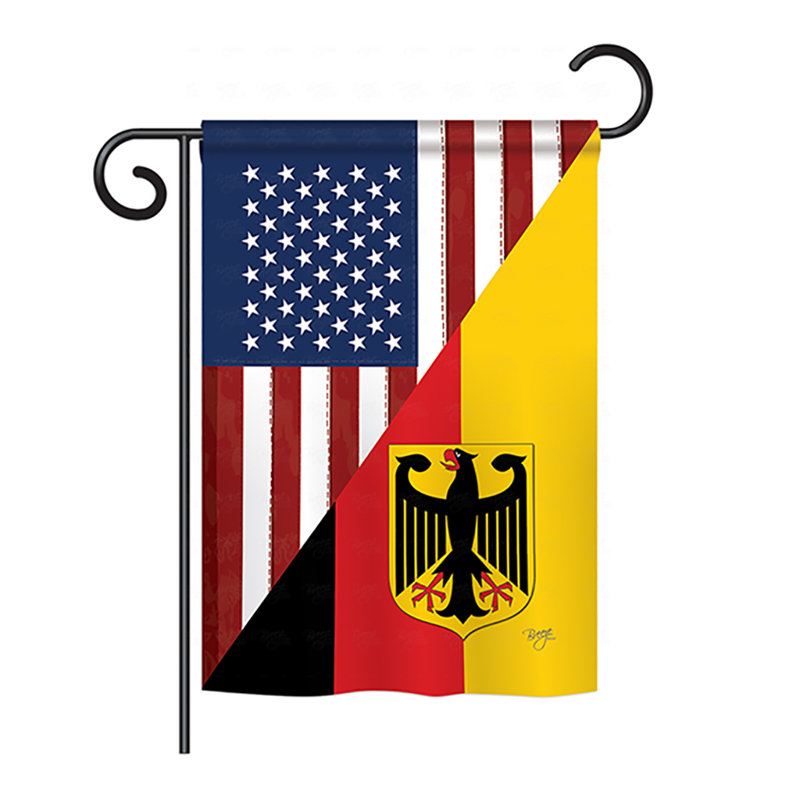 Drapeau de maison Grasselli US German Friendship, H 18,5 po x l 13 po