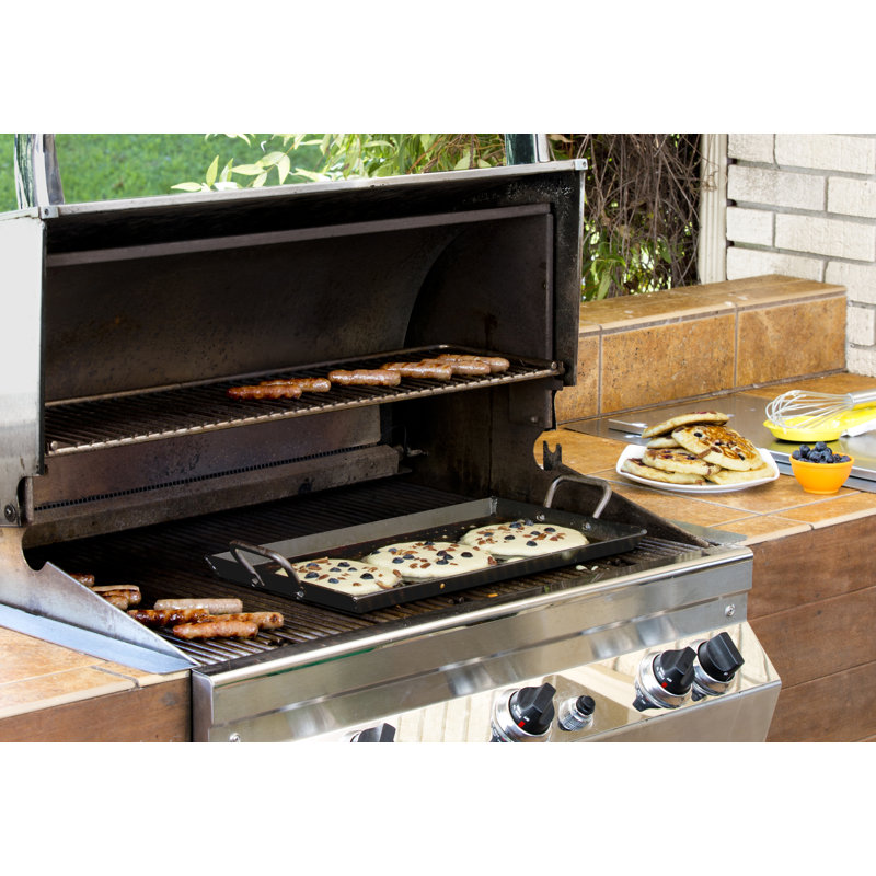 Lodge 18" Black Carbon Steel Outdoor Griddle with Handles
