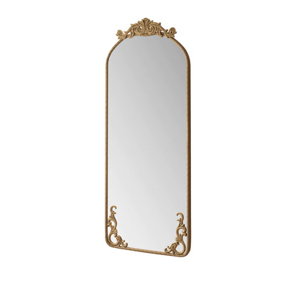58"x24" Double Ornate Arched Full Body Bronze Wall Mirror