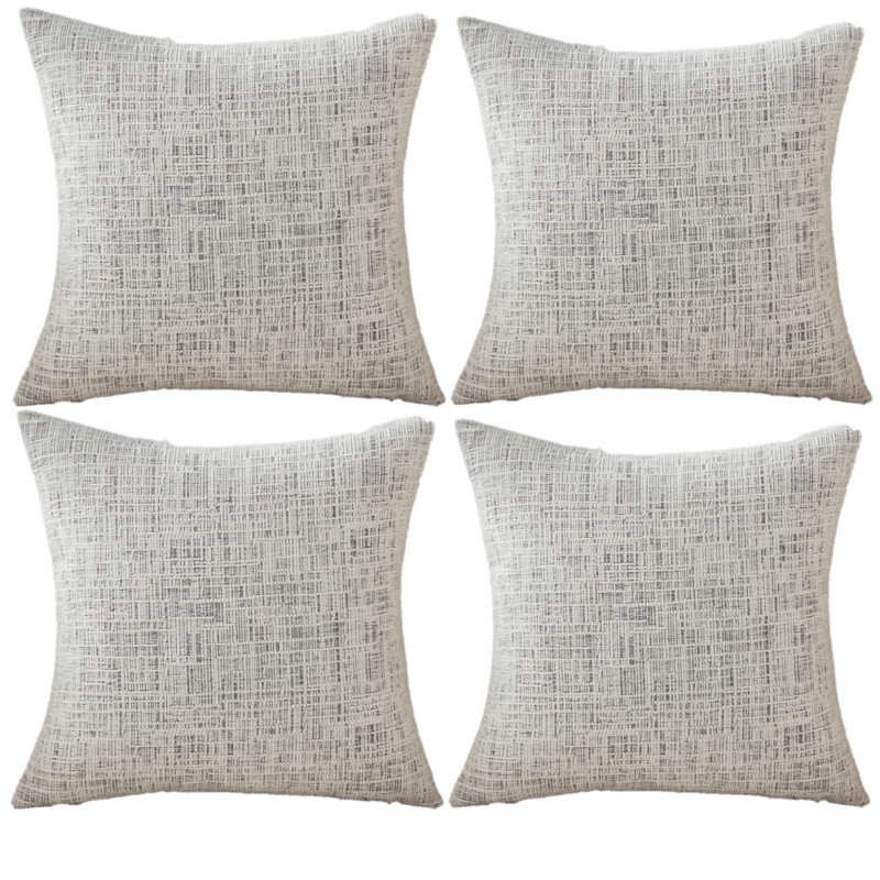 Housse de coussin en chenille 18 po, H 18 po x l 18 po x P 1 po, Blanc, Housse de coussin seulement - sans coussin