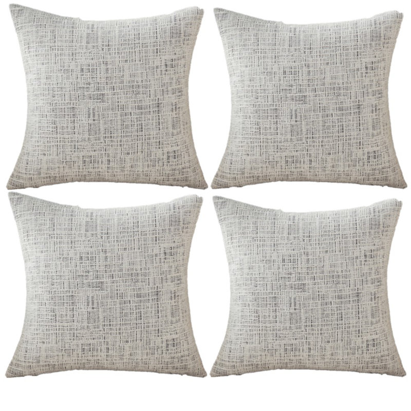 Housse de coussin en chenille 18 po, Blanc, H 20 po x l 20 po x P 1 po, Housse de coussin seulement - sans coussin
