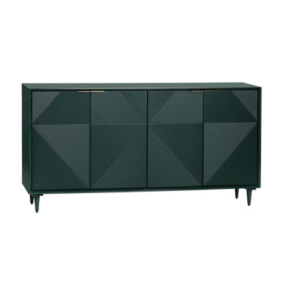 4 Door Emerald Green Fashion Media Credenza by Corrigan Studio