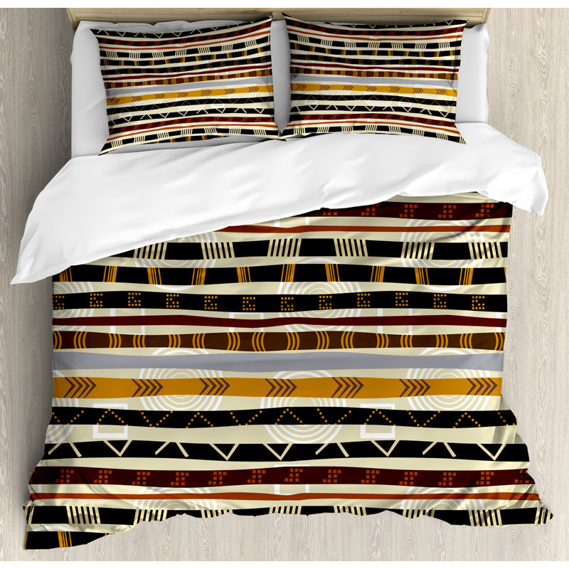 Tribal Modern & Contemporary Polyester Geometric Shapes Duvet Cover, Queen