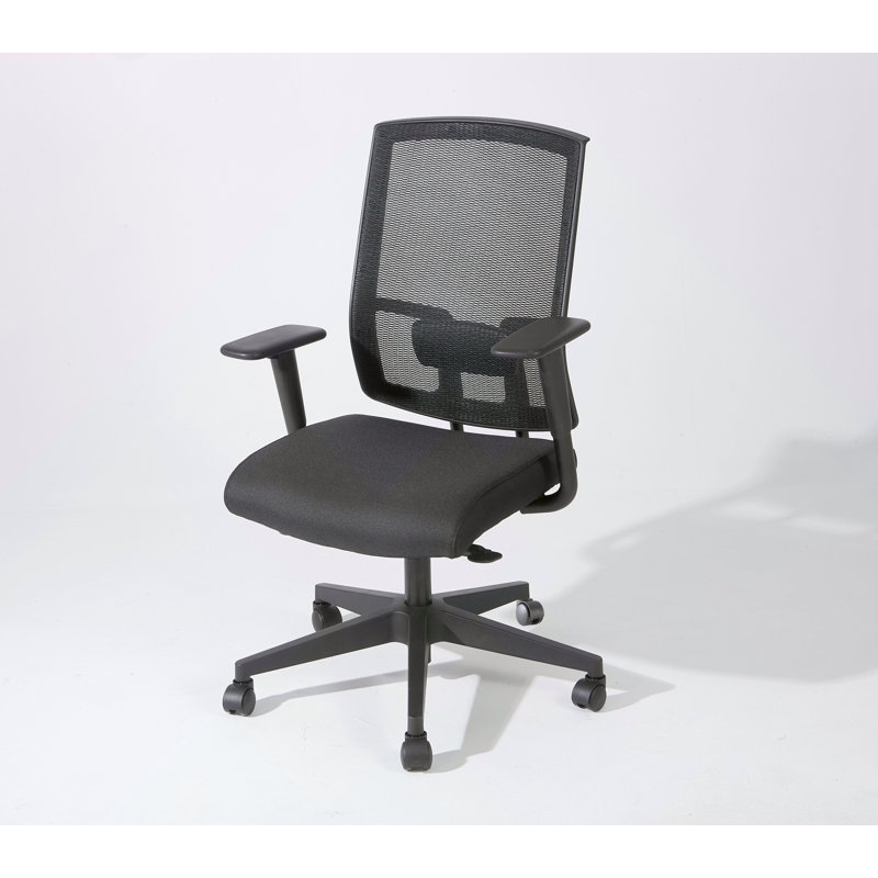 Chaise de bureau ergonomique en filet à dossier haut H 27 po avec accoudoirs Complus
