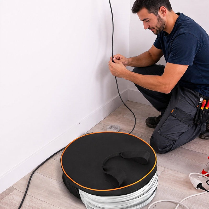 Sac de rangement rond étanche pour câbles, organisateur de câbles de démarrage pour tuyaux d'égout de VR, câbles de recharge pour véhicules électriques, rallonges électriques, tuyaux d'arrosage et accessoires de VR