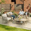 4-piece Outdoor Patio Set With Plastic Wood Table & Rope Storage, Loveseat + 2 Armchairs-1903667874-1903667872