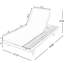 Méridienne pliable en bois noir 2/3, réglable, inclinable à 4 positions, base à lattes, compatible avec tous les temps, pliable, support lombaire ergonomique noir