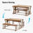 Pandeli 51-Inch Dining Table Set with 2 Benches and Table Runner for 4-6 People