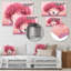 Couple romantique sous un arbre rose I - art mural romantique en métal-453362114