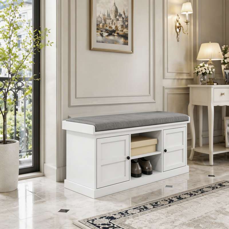 Banc d'entrée, banc de rangement pour chaussures