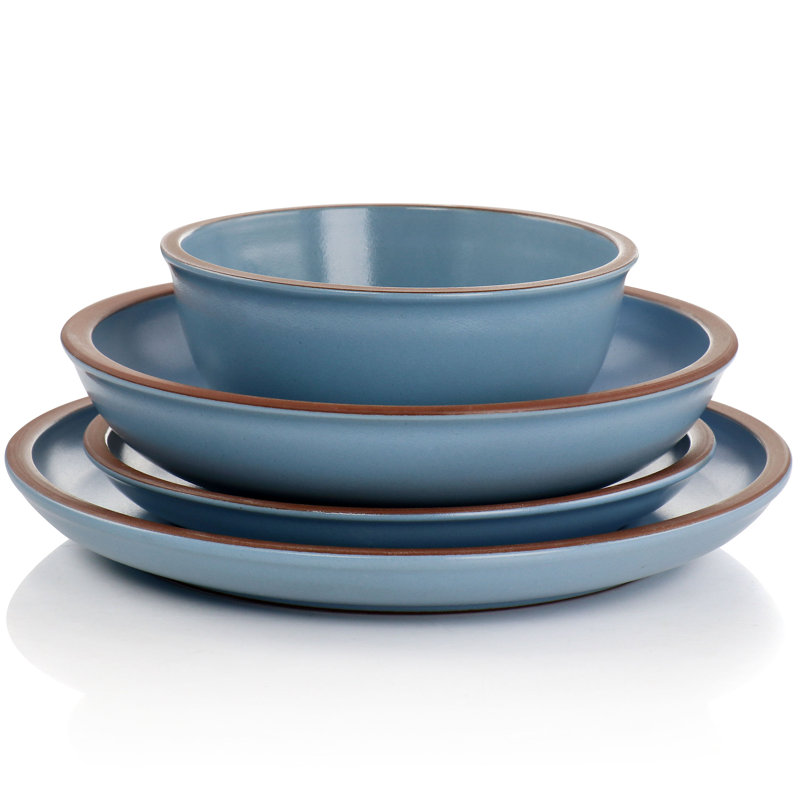 Gibson Earthenware Dinnerware Set - Service for 4, Blue
