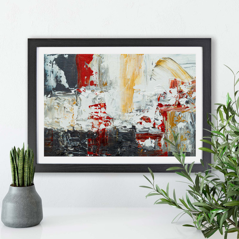Abstract Art Painting - Single Picture Frame Painting, Black, 33cm H x 45cm W x 2cm D