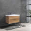 Koyu 36 po L x 19 po P 2 tiroirs Meuble-lavabo avec évier simple et Comptoir en Acrylique