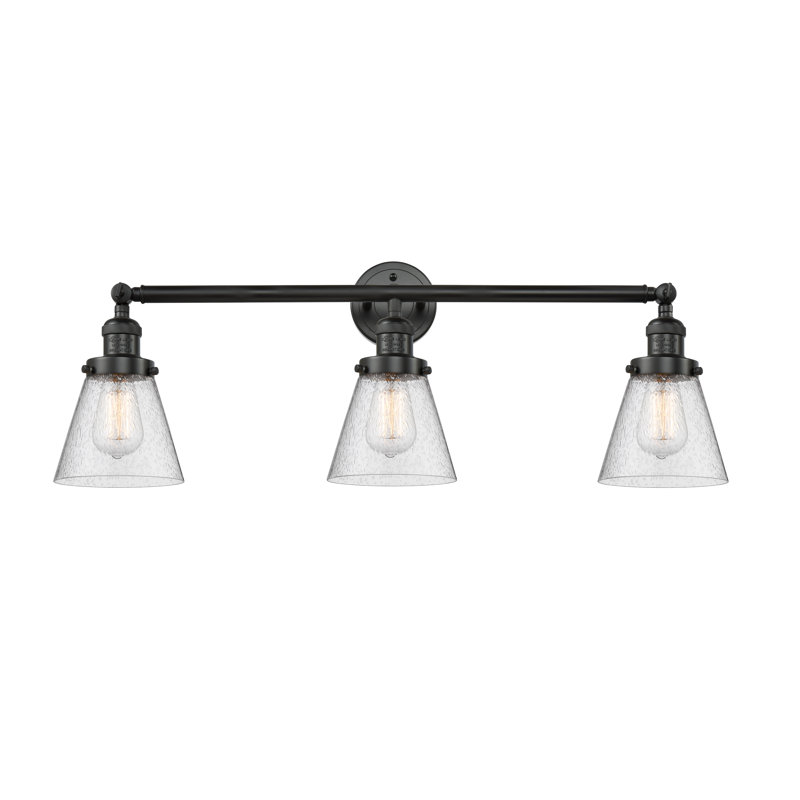 Andrews 3 - Light Dimmable Vanity Light, Seedy, Antique Copper, 6 Watt Vinage LED Bulb