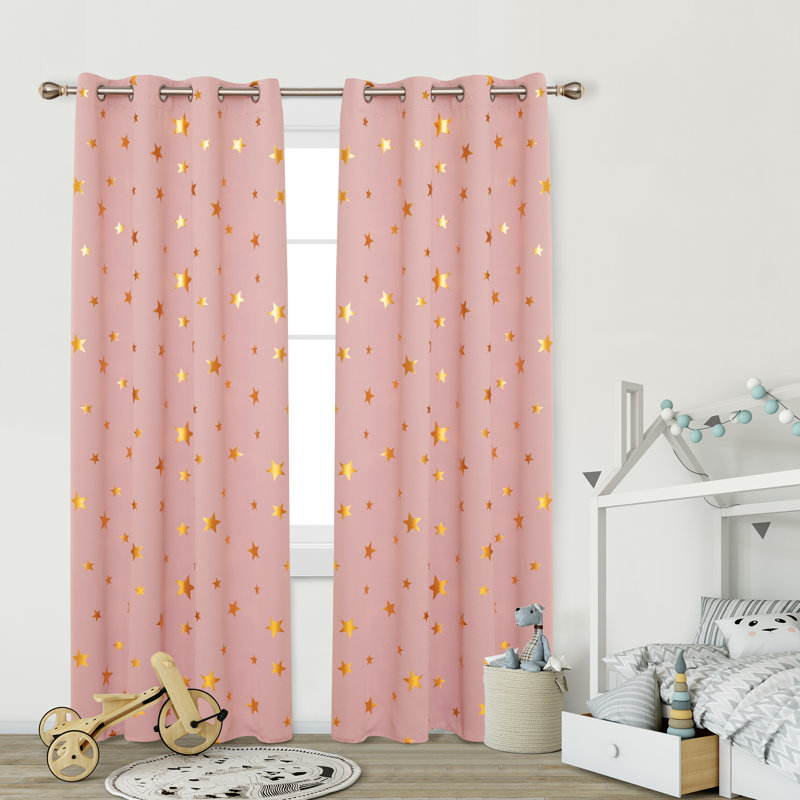 Marcela Eyelet Room Darkening Thermal Curtain, Coral Pink, Width 168 x Drop 183 cm