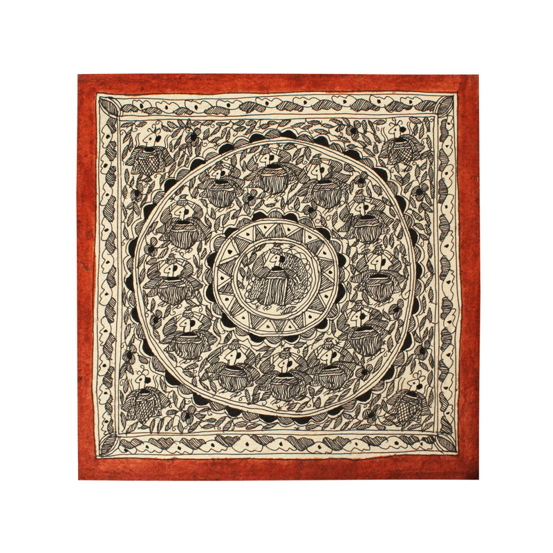 Art de mandala indien Madhubani | Peinture Madhubani | Papier fait à la main
