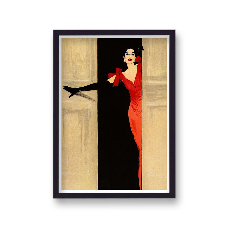 Rene Gruau Lady In A Red Dress Vintage Fashion - Single Picture Frame Print