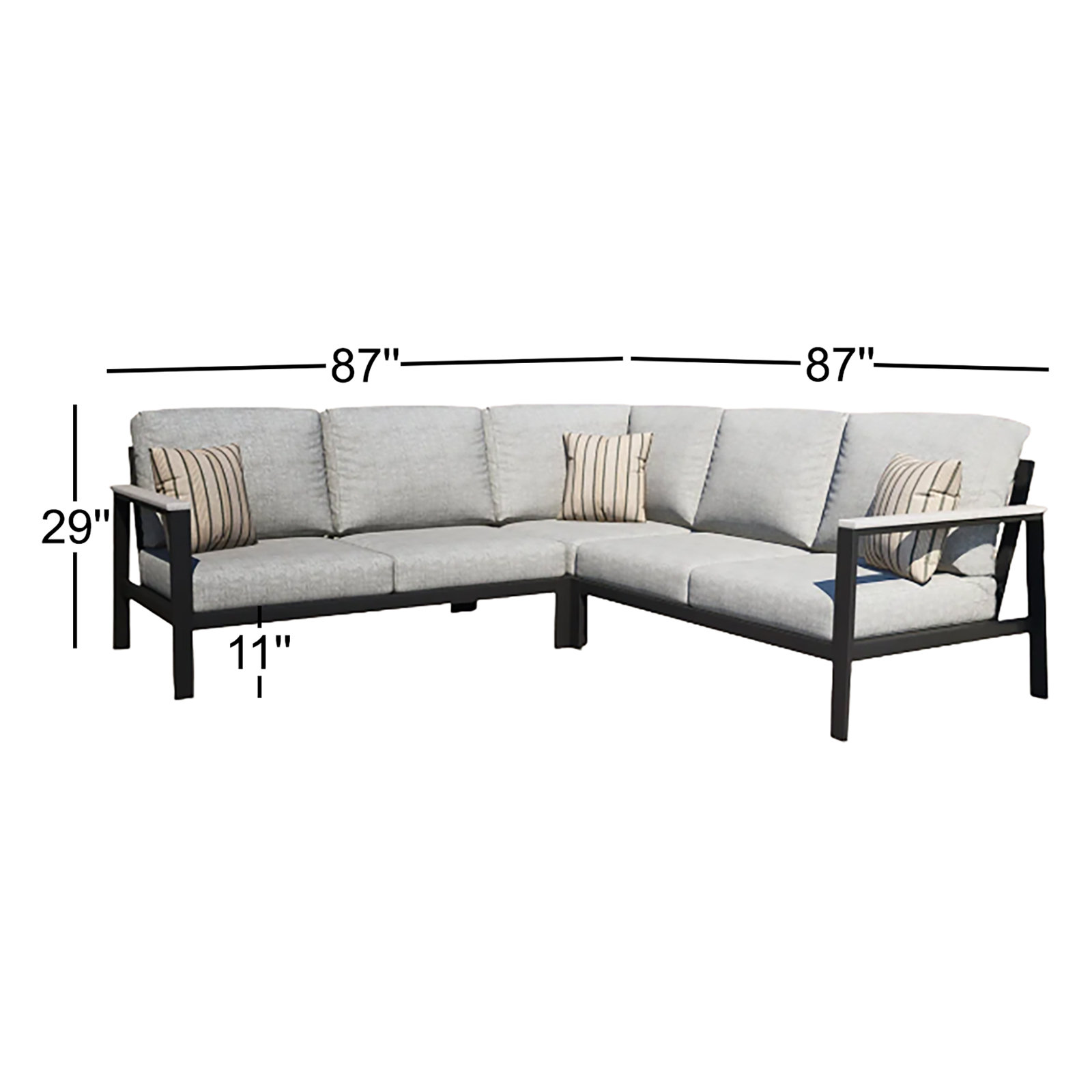 Townsend 87" Sunbrella® Patio Sectional, Canvas Granite Sunbrella® Canvas