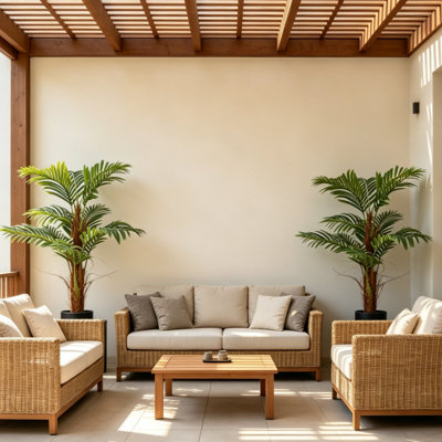 2 pièces 4 pi de palmier à noix de Bétel artificiel, plante artificielle réaliste en PE avec base anti-basculement, arbre vert artificiel nécessitant peu d'entretien, décoration de plancher intérieur pour le salon, l'entrée, le patio et le porche
