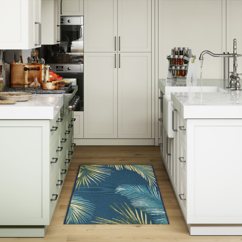 Bay Isle Home™ Asenet Palm Border Indoor/Outdoor Mat, Rectangle 2'4" x 3'11"
