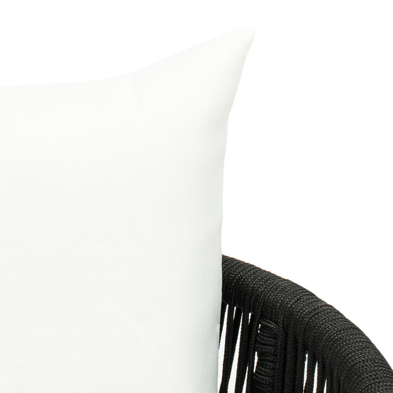 Ensemble de conversation avec canapé et coussins 4 pièces Oropeza, Cadre noir / coussin beige