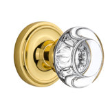 Classic Rosette with Round Clear Crystal Door Knob