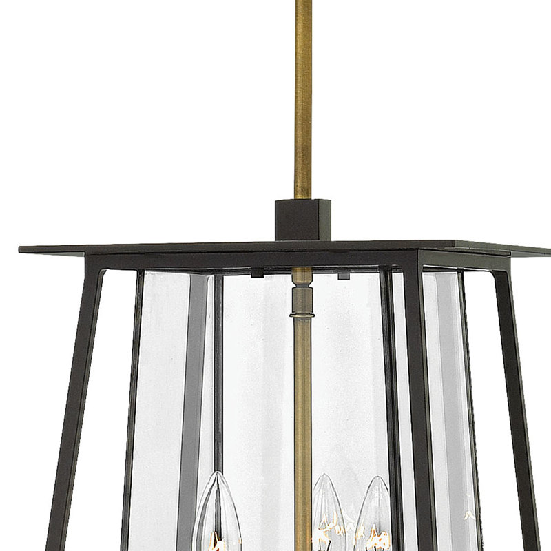 Luminaire suspendu géométrique unique à 3 lumières Cognac Izzie