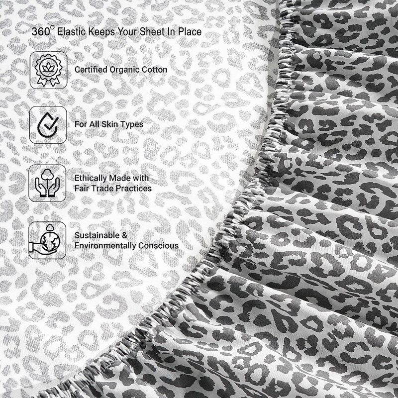 Ensemble de draps 100% coton Marilee, gris, Ensemble de draps pour taille de lit très grand a