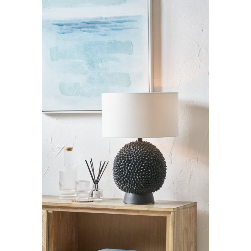 Ceramic Table Lamp, 21.26" H x 13.78" W x 13.78" D, Black, White