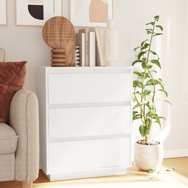 Genis 60cm Solid Wood Sideboard, White