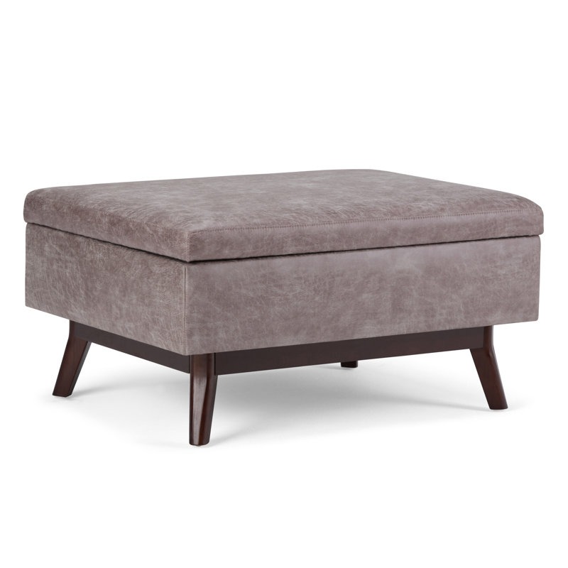 Repose-pieds Owg, Similicuir gris taupe vieillie