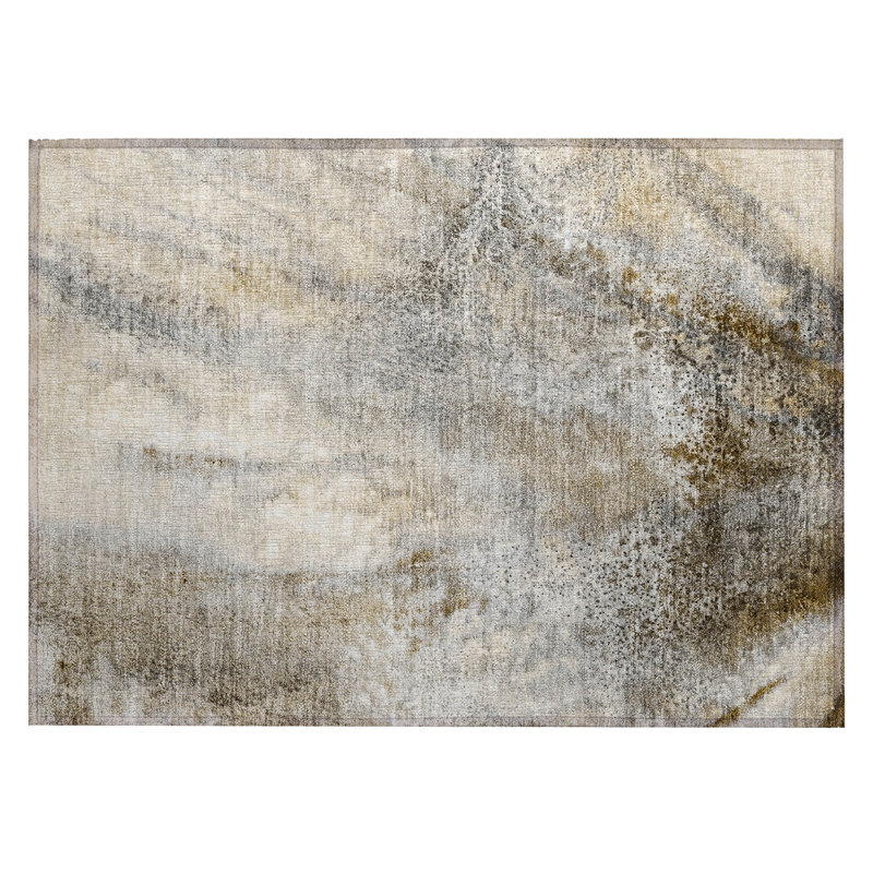 Fairhills Washable Abstract Indoor / Outdoor Rug, Rectangle 1'8" x 2'6"