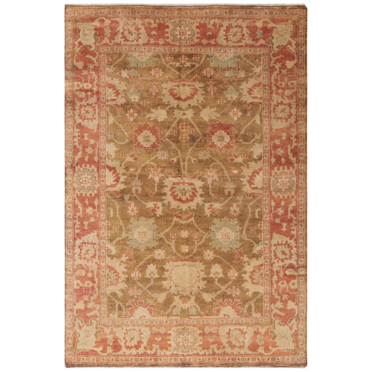 Oushak Oriental Hand Knotted Wool Brown Area Rug