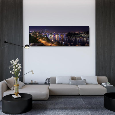 Latitude Run® Tennessee Picture Archive Gallery Wrapped Canvas Art Titled: Knoxville Tennessee Panorama