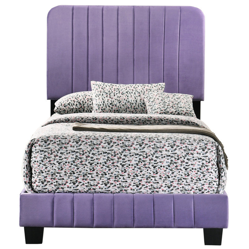 Lit mauve moderne et vif moderne - construction pour un sommeil apaisant, s'adapte au style de la chambre à coucher, assemblage requis avec un cadre solide et élégant, assure un bon besoin
