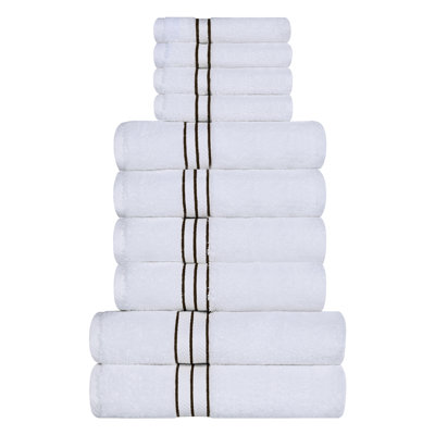 Josann Turkish Cotton Ultra-Plush Solid 10 Piece Highly Absorbent Heavyweight Towel Set