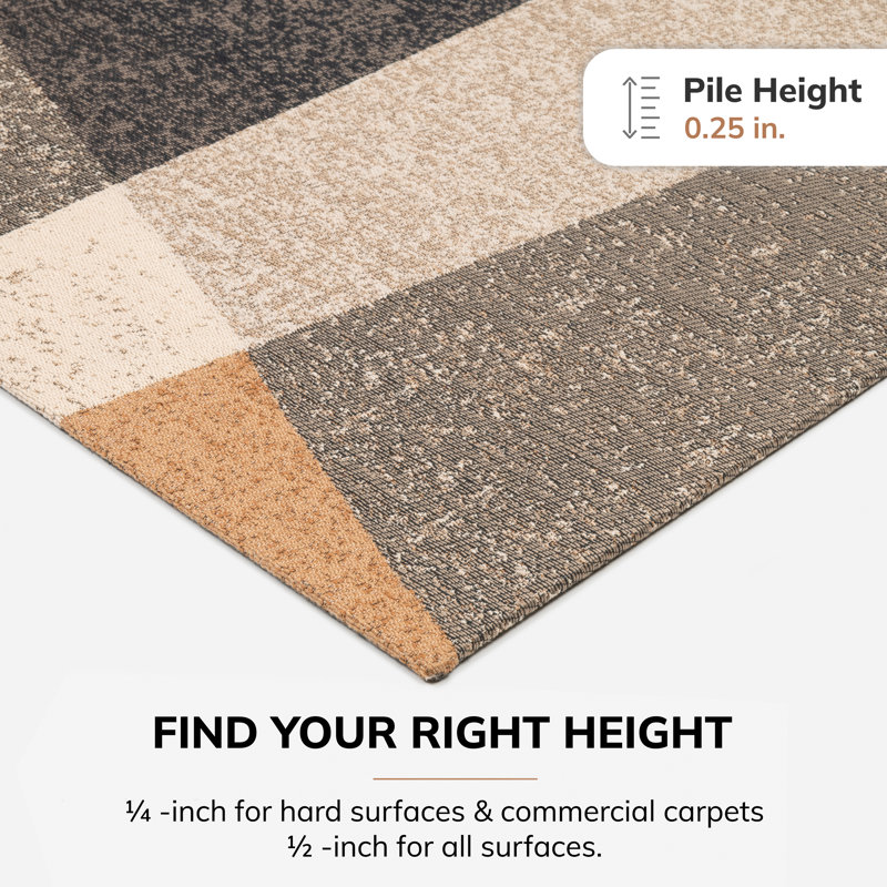 Rug'd Chair Mat: Anti-Slip, Easy Rolling, Premium Floor Protection, Jasper, 0.25" H x 36" W x 48" D
