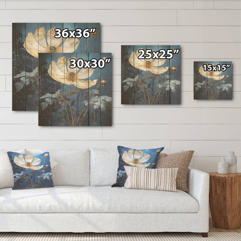 Fleurs de renoncule - art de bois de renoncule sur bois de pin naturel, H 15 po x l 15 po