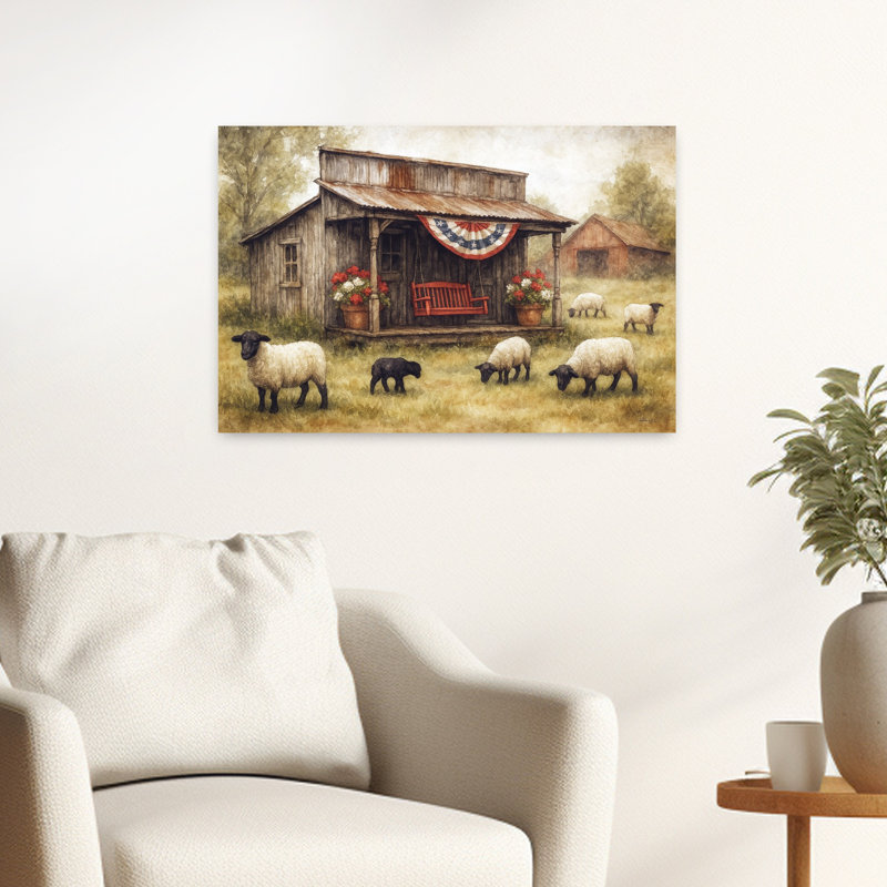 Art mural paysage champêtre, 16" H x 24" W